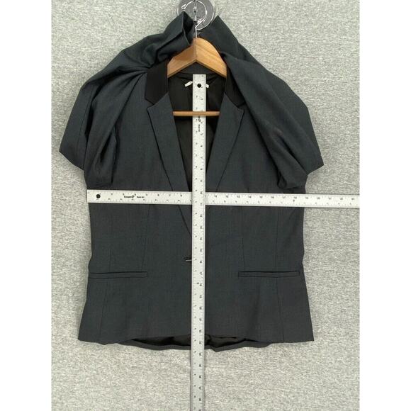 T Tahari Blazer Jacket Womens 8 Black Wool Lined Career Long Sleeve Collared - Picture 11 of 16